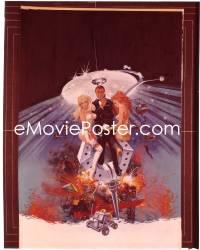 4m0177 DIAMONDS ARE FOREVER 8x10 transparency 1971 McGinnis poster art of Sean Connery as James Bond!