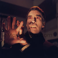 4m0274 DRACULA HAS RISEN FROM THE GRAVE 2.25x2.25 transparency 1969 iconic c/u of vampire Christopher Lee!