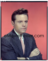 4m0170 JACK LORD camera original 8x10 transparency 1950s head & shoulders portrait in suit & tie!