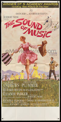 4p0157 SOUND OF MUSIC awards 3sh 1965 classic art of Julie Andrews by Terpning, Rodgers & Hammerstein!