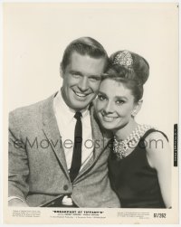 4p1202 BREAKFAST AT TIFFANY'S 8x10 still 1961 smiling portrait of Audrey Hepburn & George Peppard!