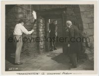 4p1247 FRANKENSTEIN 8x10.25 still 1931 Colin Clive & Edward Van Sloan stare at monster Boris Karloff