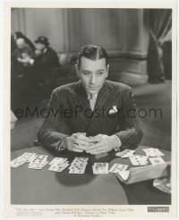 4p1259 GLASS KEY 8x10 still 1935 great close up of George Raft playing solitaire!