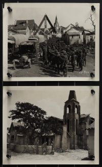 4p1164 WINGS 2 8x10 stills 1927 Arlen, Rogers and Cooper in French village, soldiers saluting Jesus!