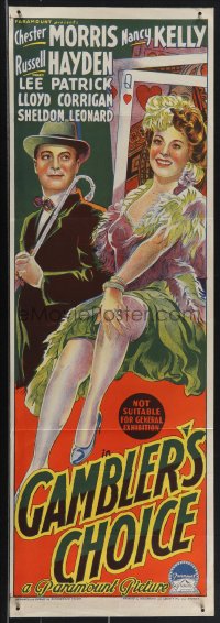 4p0331 GAMBLER'S CHOICE Aust daybill 1944 Richardson Studio art of Morris & Nancy Kelly, ultra rare!