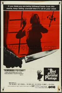 4p0653 BIRD WITH THE CRYSTAL PLUMAGE 1sh 1970 Dario Argento's L'Uccello Dalle Piume Di Cristallo!