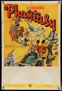 4p0682 COLUMBIA PHANTASY CARTOON 1sh 1939 Columbia, cool art of Mother Goose & other characters!