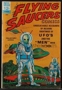 4p0249 FLYING SAUCERS #1 comic book April 1967 great alien & UFO cover art by Frank Springer!