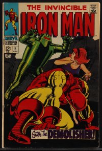 4p0251 IRON MAN #2 comic book June 1968 great cover art by Johnny Craig, Enter - The Demolisher!