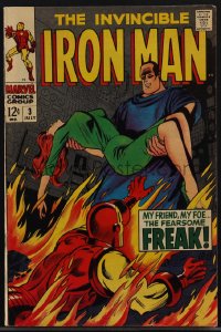 4p0252 IRON MAN #3 comic book July 1968 art by Johnny Craig, My Friend, My Foe, The Fearsome Freak!