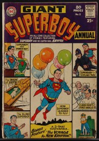 4p0271 SUPERBOY Giant Annual #1 comic book Summer 1964 reprints of all-star collection, with Krypto!