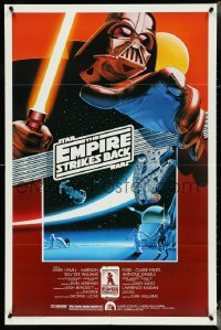 4p0718 EMPIRE STRIKES BACK Kilian 1sh R1990 Vader, Hoth, Millennium Falcon by Larry Noble!