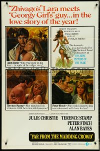 4p0727 FAR FROM THE MADDING CROWD 1sh 1968 Julie Christie, Terence Stamp, Peter Finch, Schlesinger!