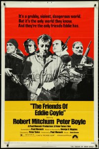 4p0741 FRIENDS OF EDDIE COYLE 1sh 1973 Robert Mitchum lives in a violent, grubby, dangerous world!