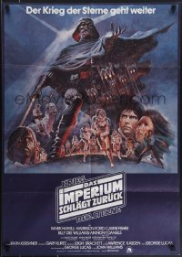 4p0282 EMPIRE STRIKES BACK German 1980 George Lucas sci-fi classic, art by Tom Jung, ultra rare!