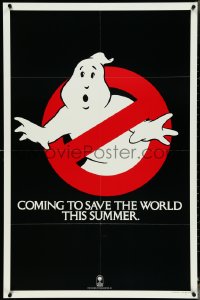 4p0749 GHOSTBUSTERS teaser 1sh 1984 Ivan Reitman sci-fi horror, coming to save the world this Summer