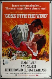 4p0753 GONE WITH THE WIND 1sh R1974 Howard Terpning art of Gable carrying Leigh over burning Atlanta!