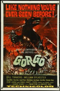 4p0756 GORGO 1sh 1961 great artwork of giant monster terrorizing London by Joseph Smith!