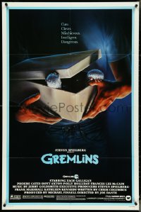 4p0759 GREMLINS 1sh 1984 cute, clever, mischievous, dangerous, Joe Dante Christmas horror comedy!