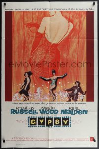 4p0761 GYPSY 1sh 1962 wonderful artwork of Rosalind Russell & sexiest Natalie Wood!