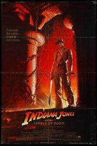 4p0785 INDIANA JONES & THE TEMPLE OF DOOM 1sh 1984 Harrison Ford, Kate Capshaw, Wolfe NSS style!