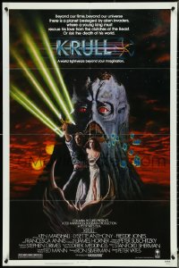 4p0800 KRULL 1sh 1983 great sci-fi fantasy image of Ken Marshall & Lysette Anthony in monster's hand!