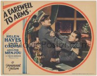 4p0475 FAREWELL TO ARMS LC 1932 young Gary Cooper struggling with Adolphe Menjou, very rare!