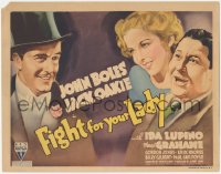 4p0389 FIGHT FOR YOUR LADY TC 1937 cool art of John Boles, Ida Lupino & Jack Oakie, rare!