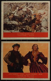 4p0616 FOR WHOM THE BELL TOLLS 2 LCs 1943 battle w/ horse & Tamiroff as Pablo & Paxinou as Pilar!