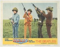 4p0492 HELP LC #2 1965 The Beatles, John, Paul, George & Ringo with army helmets & rifles!