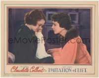 4p0498 IMITATION OF LIFE LC 1934 c/u of Claudette Colbert comforting crying Rochelle Hudson!