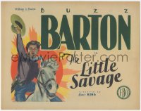 4p0403 LITTLE SAVAGE TC 1929 great artwork of teen cowboy Buzz Barton on horse, ultra rare!