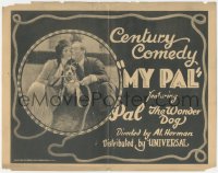 4p0408 MY PAL TC 1923 Pal the Dog between prety Alice Day & Ernie Adams kissing, ultra rare!