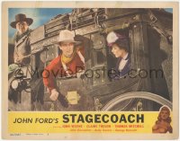 4p0546 STAGECOACH LC #3 R1948 John Wayne & Platt ride in the title coach that Bancroft is driving!