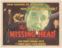 4p0431 STRANGE CONFESSION TC R1953 Lon Chaney Jr., J. Carroll Naish, Brenda Joyce, The Missing Head!