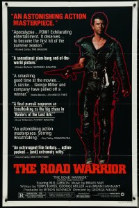 4p0817 MAD MAX 2: THE ROAD WARRIOR style B 1sh 1982 George Miller, Mel Gibson returns as Mad Max!