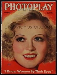 4p0164 PHOTOPLAY magazine September 1933 great cover art of pretty Marion Davies by Earl Christy!