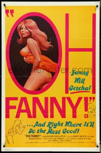 4p0844 OH FANNY 1sh 1975 artwork of super sexy Mindy Wilson, she'll getcha, ultra rare!