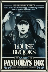 4p0857 PANDORA'S BOX 1sh R1982 great close portrait of sexy Louise Brooks, G.W. Pabst!