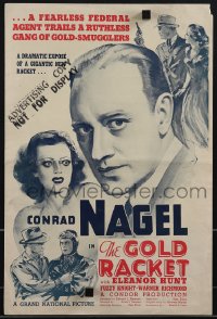 4p0203 GOLD RACKET pressbook 1937 federal agent Conrad Nagel trails gang of gold smugglers, rare!