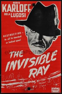 4p0205 INVISIBLE RAY pressbook R1948 Boris Karloff & Bela Lugosi in Universal horror/sci-fi!