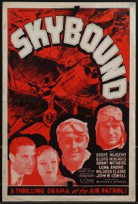 4p0210 SKYBOUND pressbook 1935 Eddie Nugent, Lloyd Hughes, Withers, cool airplane art, ultra rare!