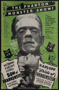 4p0211 SON OF FRANKENSTEIN/BRIDE OF FRANKENSTEIN pressbook 1948 Boris Karloff as the monster!