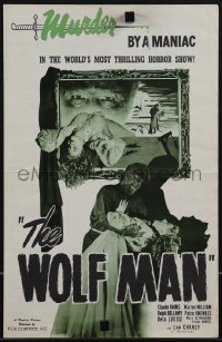 4p0216 WOLF MAN pressbook R1948 Lon Chaney Jr., Claude Rains, Maria Ouspenskaya, & Bela Lugosi!