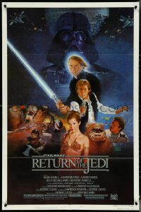 4p0879 RETURN OF THE JEDI style B NSS style 1sh 1983 George Lucas classic, Kazuhiko Sano artwork!