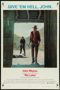 4p0881 RIO LOBO 1sh 1971 Howard Hawks, Jack Elam, Give 'em Hell, John Wayne!