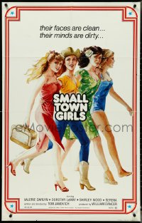 4p0910 SMALL TOWN GIRLS 1sh 1980 Serena, art of four sexy women, their minds are dirty, very rare!