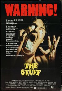 4p0921 STUFF 1sh 1985 Larry Cohen, it's a deadly destructive living organism, gruesome art!