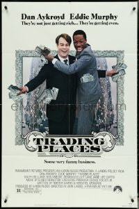 4p0956 TRADING PLACES 1sh 1983 Dan Aykroyd & Eddie Murphy are getting rich & getting even!