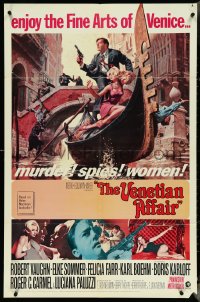 4p0963 VENETIAN AFFAIR 1sh 1967 McCarthy art of spies Robert Vaughn & sexy Elke Sommer in Venice!